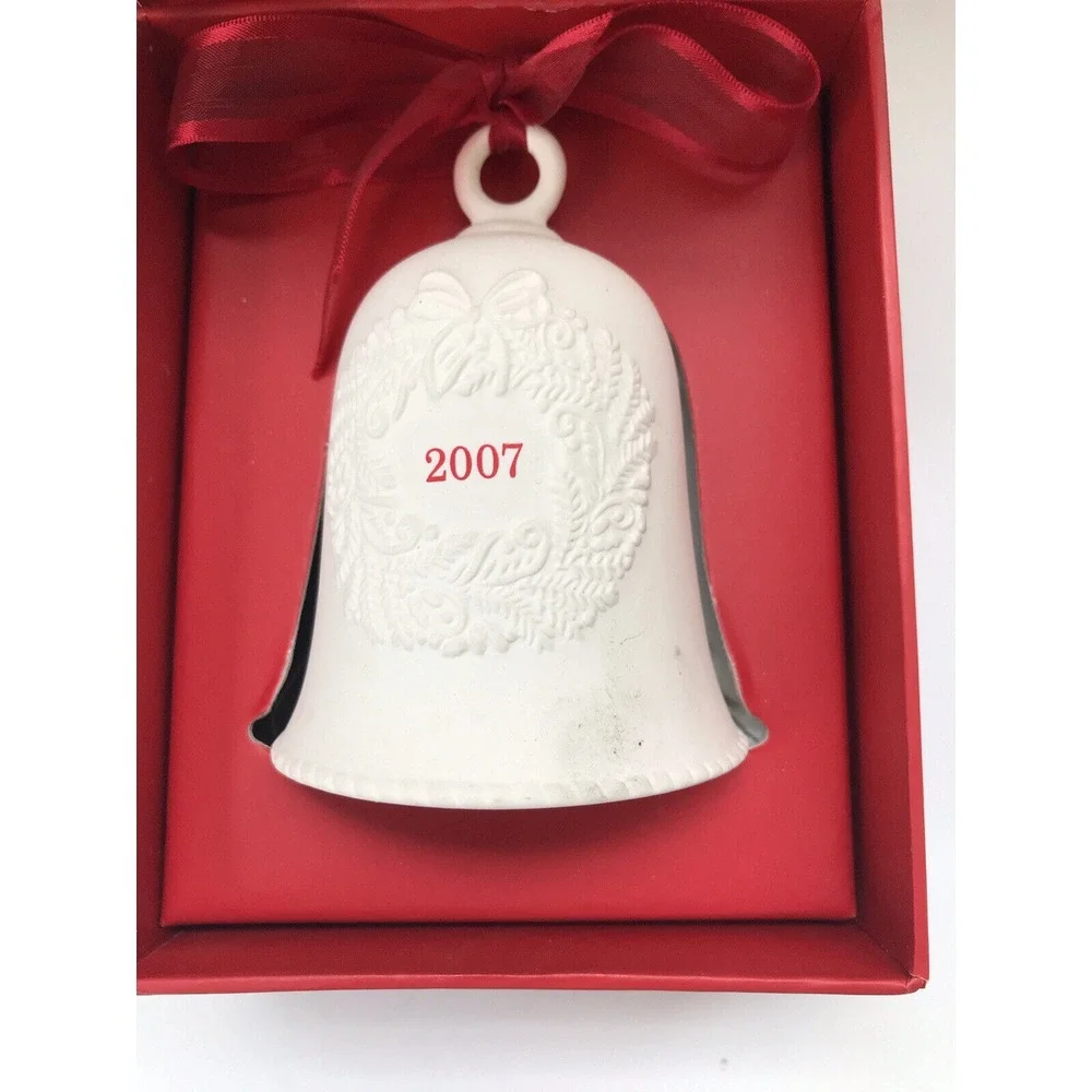 Hallmark Keepsake Ornament Porcelain Dated Bell 2007‎ Presentation Box